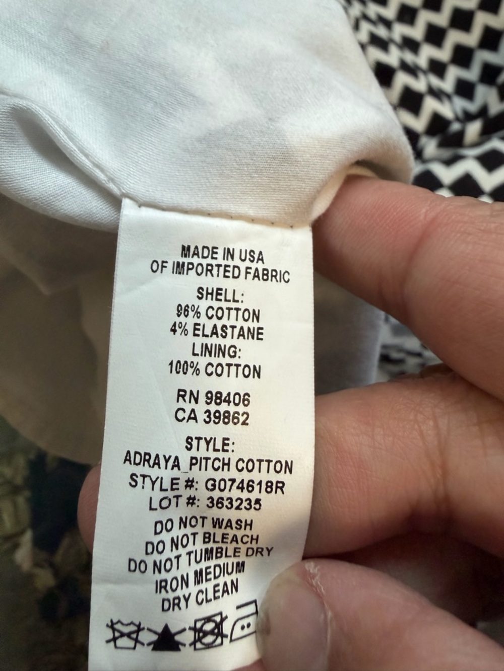 Theory NWT Adraya Pitch Cotton Black & White Geometric Sleeveless Shift Dress 6 - Picture 8 of 9